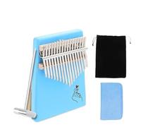 Beginners Kalimba 17 Key Kalimba Thumb Piano Single Board Mahogany Finger Heart Sound Hole Keyboard Instrument(Blue)