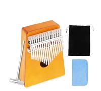 Beginners Kalimba 17 Key Kalimba Thumb Piano Single Board Mahogany Finger Heart Sound Hole Keyboard Instrument(Yellow)