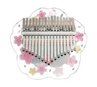 beginners kalimba Cute musical instrument chromatic piano portable marimba mini thumb musical instrument limba acrylic transparent cherry blossom pattern (Color : 1)