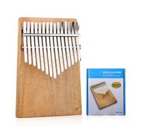 Beginners Kalimba Plate-Type 10/15 Key Full Veneer Natural Camphor Wood With Tuning Hammer Portable Thumb Piano Keyboard Instruments(15Blue Box)