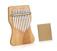 Beginners Kalimba Plate-Type 10/15 Key Full Veneer Natural Camphor Wood With Tuning Hammer Portable Thumb Piano Keyboard Instruments(10 P)