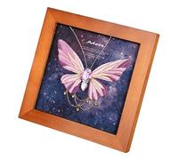 Beginners Needlepoint Kits with Tools Complete DIY Wall Decor Set Multi Purpose Handmade Creative Project for DIY Gift&Group Activity (Purple Papillon Brown Frame)