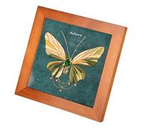 Beginners Needlepoint Kits with Tools Complete DIY Wall Decor Set Multi Purpose Handmade Creative Project for DIY Gift&Group Activity (Green Papillon Brown Frame)
