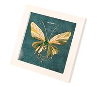 Beginners Needlepoint Kits with Tools Complete DIY Wall Decor Set Multi Purpose Handmade Creative Project for DIY Gift&Group Activity (Green Papillon White Frame)