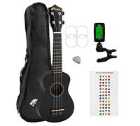 Beginners Soprano Ukulele in Black & Clip-On Tuner Kit
