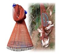 Beginners Tire line Fishing Cast Net with Disc & Steel Chain Sinker, 5 6 7 8 10 12 Ft Radius Hand Casting Bait Fish Trap Throw Net for Shoal River Lake(Height 2.1m/6.9ft)