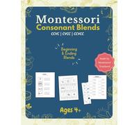 Beginning Blends Workbook | Initial Consonant Blends | Montessori Friendly: Tracing, Cut & Paste, Writing, Review
