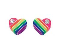 Beginnings 925 Silver Heart Stud Earrings with Multi-Color