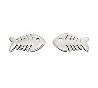 Beginnings 925 Sterling Silver Fish Bone Stud Earrings