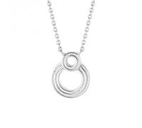 Beginnings Double Circle Ridged Necklace N4522 - Contemporary Appeal | - Sterling Silver