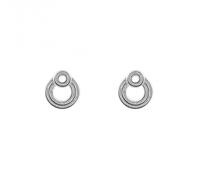 Beginnings Double Circle Ridged Stud Earrings E6242 - Contemporary Appeal | - Sterling Silver