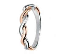 Beginnings Elements Rose Gold And Rhodium Fixed Twist Ring R3434 - Size 54