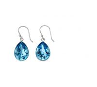 Beginnings Elements Silver Aqua Swarovski Teardrop Earrings E5686T