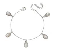 Beginnings Elements Silver Baroque Style Pearl Drop Charm Bracelet B5176W -