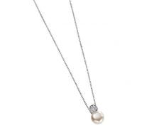 Beginnings Elements Silver CZ And White Pearl Drop Pendant P2855WZ364N217