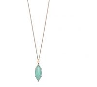 Beginnings Elements Silver Marquise Cab Aqua Chalcedony Rose Gold Plate