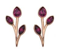 Beginnings Elements Silver Rose Gold Amethyst Swarovski Front Back Earrings E5730M