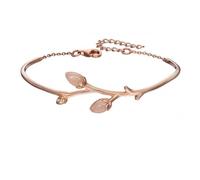 Beginnings Elements Silver Rose Gold Plate Rose Bud Bangle B5012P - Refined