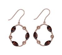 Beginnings Elements Silver Rose Gold Plated Smoked Topaz Swarovski Earring