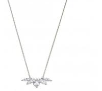 Beginnings Elements Silver Sterling Silver Zirconia Marquise Row Necklace N4357C - Sterling Silver