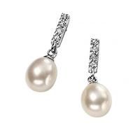 Beginnings Elements Silver White Pearl Drop Earrings E3385WZ364 - Elegant