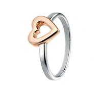 Elements Silver With Rose Gold Open HeartRing R3461 / Size 56