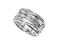 Beginnings Elements Silver Wrapped Wire Style Ring With CZ R2885CZ360 - - Size 54