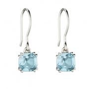 Beginnings Elements Sterling Silver Blue Topaz Cushion Earrings E5849T - Sterling Silver / Stone