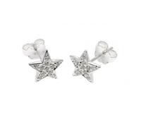 Beginnings Elements Sterling Silver Clear Cubic Zirconia Star Stud Earrings