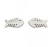 Beginnings Fish Bone Stud Earrings A2073 - Elegant Styling | Acotis Diamonds - Sterling Silver
