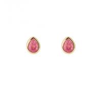 Beginnings Gold Plated Birthstone July Pink Quartz Earrings E6208 - Classic - Sterling Silver / Quarts