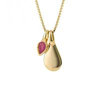 Beginnings Gold Plated Birthstone July Pink Quartz Pendant P5185 - Premium - Sterling Silver / Quarts