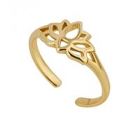 Beginnings Gold Plated Lotus Blossom Toe Ring R3855 - Premium Finish | - Sterling Silver