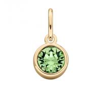 Beginnings Gold Plated Peridot Swarovski Crystal Pendant - Signature - Sterling Silver