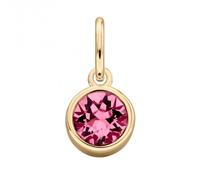 Beginnings Gold Plated Rose Swarovski Crystal Pendant - Distinctive Detail - Sterling Silver