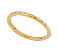 Beginnings Gold Plated Textured Ring R3842 - Polished Quality | Acotis - Size 52 - Sterling Silver