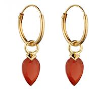 Beginnings July Yellow Gold Plated Birthstone Chalcedony Stone Hoop Charm - Sterling Silver / Gold Plated