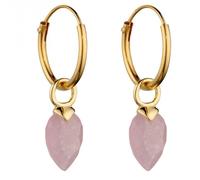 Beginnings June Yellow Gold Plated Birthstone Chalcedony Stone Hoop Charm - Sterling Silver / Gold Plated