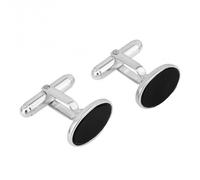 Beginnings Oval Onyx Cufflinks V540B - Refined Craftsmanship | - Sterling Silver / Chalcedony