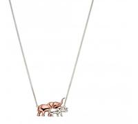 Beginnings Rose Gold Plated Mum Elephant & Silver Baby Necklace N4365 - - Sterling Silver