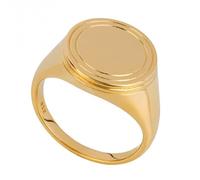 Beginnings Statement Gold Plated Signet Ring R3829 - Classic Look | Acotis - Size 54 - Sterling Silver