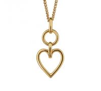 Beginnings Statement Open Heart Gold Plated Pendant P5243 - Polished - Sterling Silver