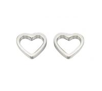 Beginnings Sterling Silver A355 Tiny Open Heart Stud Earrings -