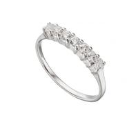 Beginnings Sterling Silver Cubic Zirconia 7 Stone Eternty Ring - Size 50