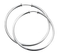 Beginnings Sterling Silver E238 Plain Hoop Earrings