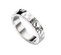 Beginnings Sterling Silver Hammered Band Ring R3477 - Size 64