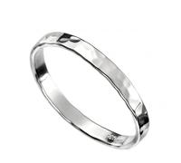 Beginnings Sterling Silver Hammered Thin Band R3550 - Signature - Size 58
