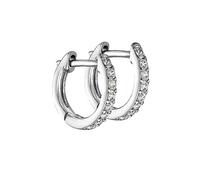 Beginnings Sterling Silver Hoop Earrings with Cubic Zirconia by Beginnings Silver