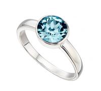 Beginnings Sterling Silver March Swarovski Birthstone Ring - Size 58