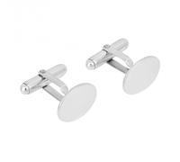 Beginnings Sterling Silver Plain Oval Cufflinks V539 - Polished - Sterling Silver